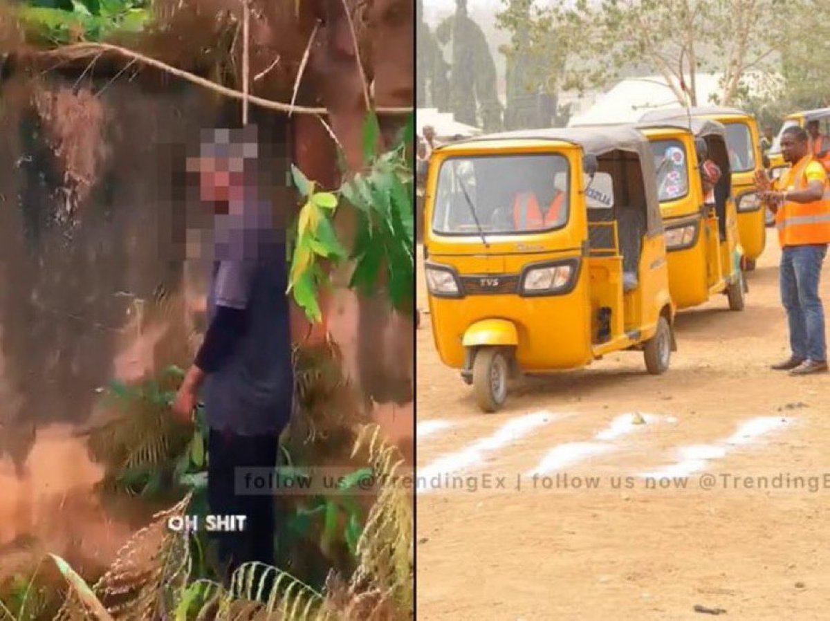 NigeriaStories's tweet photo. JUST IN: Keke rider ends it all by h@nging himself  in front of LASTMA office in ikorodu, Lagos after days of begging them to release his keke they seized because it is his only means of livelihood. https://t.co/q4aswJf6sJ