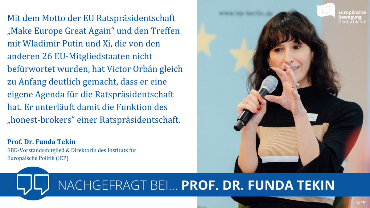 Europäische Bewegung (@netzwerkebd) on Twitter photo #Nachgefragt bei...Prof. Dr. <a href="/FundaTekin17/">Funda Tekin</a>, <a href="/IEP_Berlin/">Institut für Europäische Politik</a> zur #HU2024EU. Im #Kurzinterview gibt sie Einblick in die europapolitischen Erwartungen an die 🇭🇺 #EU-Ratspräsidentschaft im Zusammenspiel mit dem neu gewählten Europaparlament. Zum #Interview ➡️ netzwerk-ebd.de/aktuelles/nach… #Nachgefragt bei...Prof. Dr. <a href="/FundaTekin17/">Funda Tekin</a>, <a href="/IEP_Berlin/">Institut für Europäische Politik</a> zur #HU2024EU. Im #Kurzinterview gibt sie Einblick in die europapolitischen Erwartungen an die 🇭🇺 #EU-Ratspräsidentschaft im Zusammenspiel mit dem neu gewählten Europaparlament. Zum #Interview ➡️ netzwerk-ebd.de/aktuelles/nach…