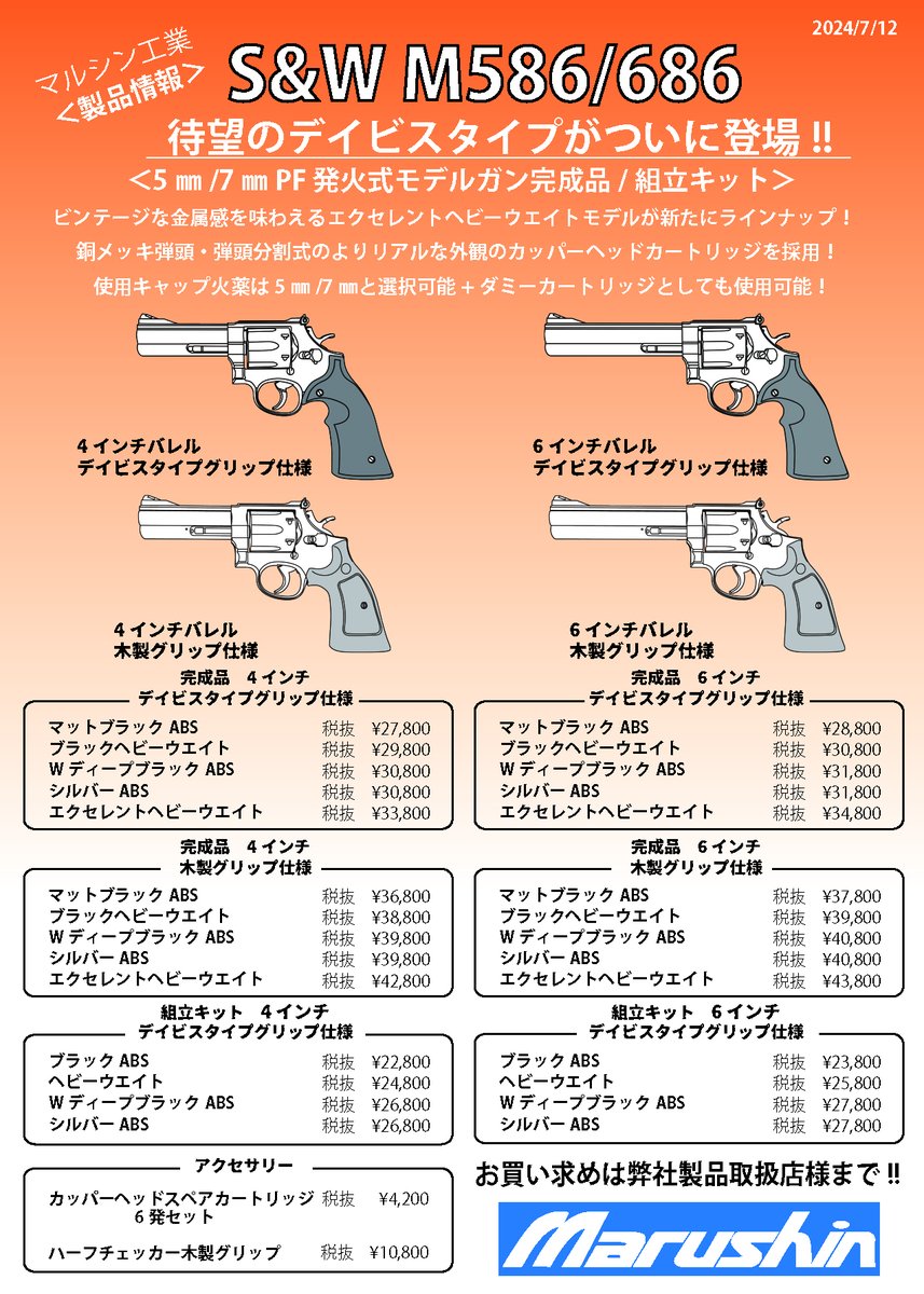 モデルガン新製品情報 待望のデイビスタイプグリップ仕様がモデルガン