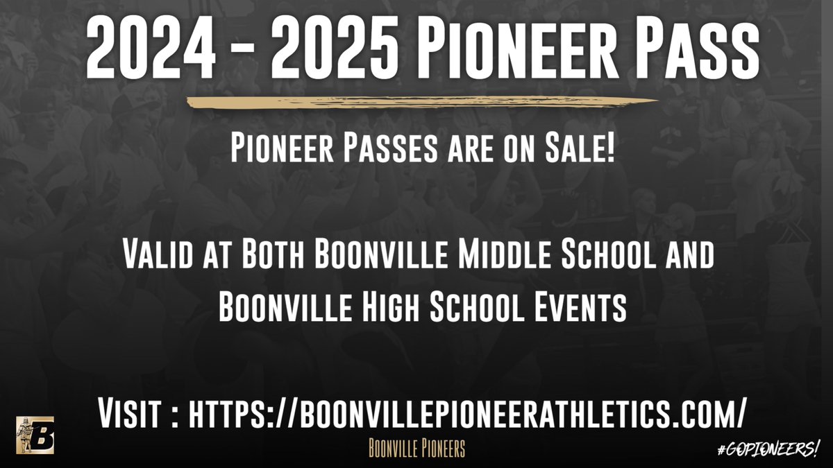 BHSAthletics's tweet photo. Pioneer Pass Information at this Link: https://t.co/mNUOxyIWV2

Passes Valid at BMS and BHS Athletic Events

Save money and Get yours ordered before school!

BHS will contact you when your pass is ready for pick up!

GO PIONEERS! https://t.co/ykZkdj7B7g