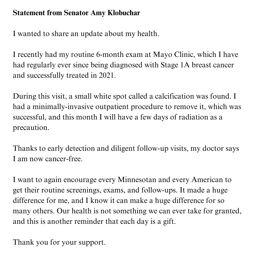Amy Klobuchar tweet media