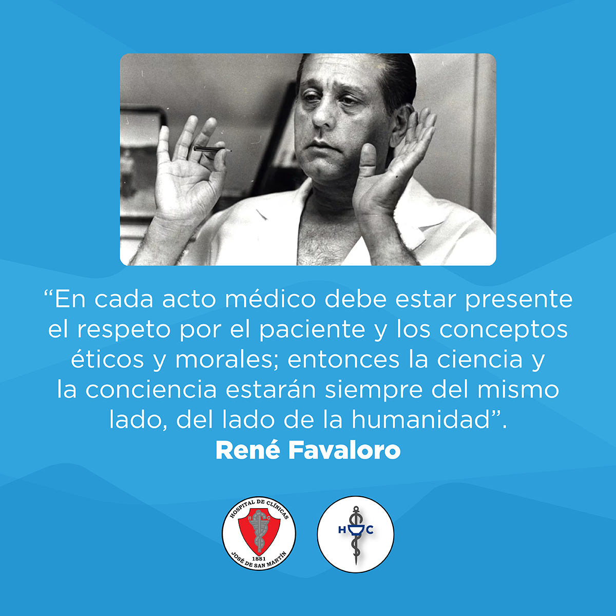 amhclinicas's tweet photo. Un día como hoy, de 1923, nació René Gerónimo Favaloro, a quien se conmemora hace 101 años por sus aportes a la medicina.

#AMHC #ELHOSPITAL #MEDICINA https://t.co/7i0mtYOyUS