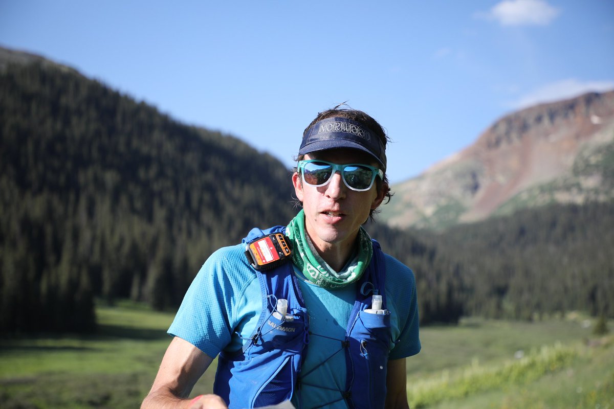 iRunFar's tweet photo. Sixth at mile 11.5, Jeff Rome (13.5 min) pulls out a sheet of paper and gives me 15 seconds of the “good morning” scene from The Hobbit. #HR100 #ILoveThisSport https://t.co/7ZX1m72xE9