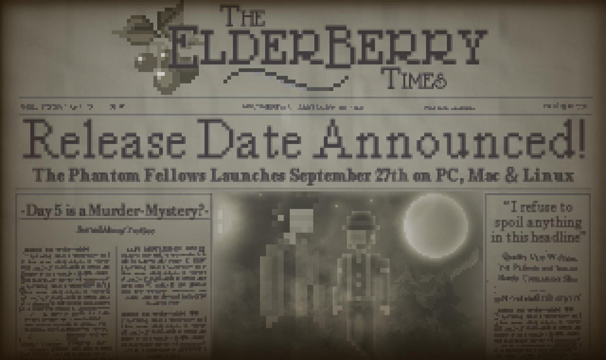 105,482 Line of Code &amp; Dialog
19,850 Sprites
1,415 Days in Development
150 Inventory Items
149 Achievements
72 Rooms In Game
39 Characters
3.5 Years
1 Developer

I've had the best 3.5 years of my life making this game &amp; I can't wait to share it with you!

#ThePhantomFellows #AGS