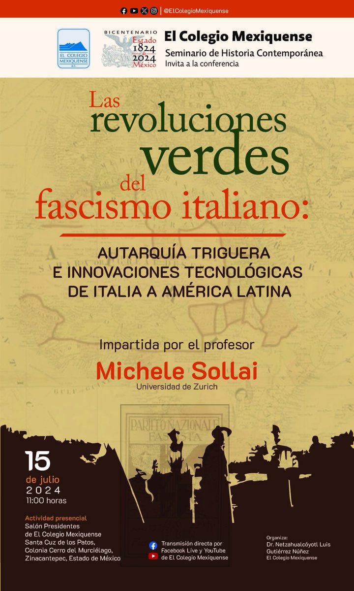 Michele Sollai (@sollaimichele) on Twitter photo Me alegra anunciar mi presentación el próximo lunes en el <a href="/col_mexiquense/">ElColegioMexiquense</a>. Para quienes no puedan asistir en persona, la conferencia será transmitida en línea. Muy agradecido por la la oportunidad, y feliz de cerrar en grande mi estancia de investigación en CDMX! Me alegra anunciar mi presentación el próximo lunes en el <a href="/col_mexiquense/">ElColegioMexiquense</a>. Para quienes no puedan asistir en persona, la conferencia será transmitida en línea. Muy agradecido por la la oportunidad, y feliz de cerrar en grande mi estancia de investigación en CDMX!