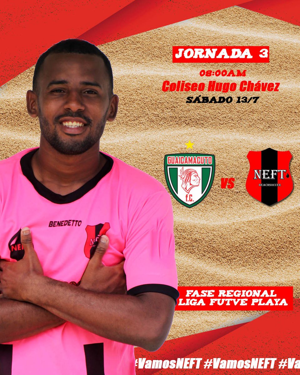NEFT_BS's tweet photo. ¡𝐄𝐧 𝐛𝐮𝐬𝐜𝐚 𝐝𝐞 𝐥𝐨𝐬 𝟑 𝐩𝐮𝐧𝐭𝐨𝐬! 🙌🙅

𝐉𝐨𝐫𝐧𝐚𝐝𝐚 𝟑 - Fase Regional @LigaFutvePlaya1

⏱️ 08:00am
🆚 Guaicamacuto
🏟️ Coliseo Hugo Chávez

¡Vamos NEFT! ❤️🖤❤️

#BeachSoccerVenezuela #FutbolPlaya https://t.co/oIpygqFqYm
