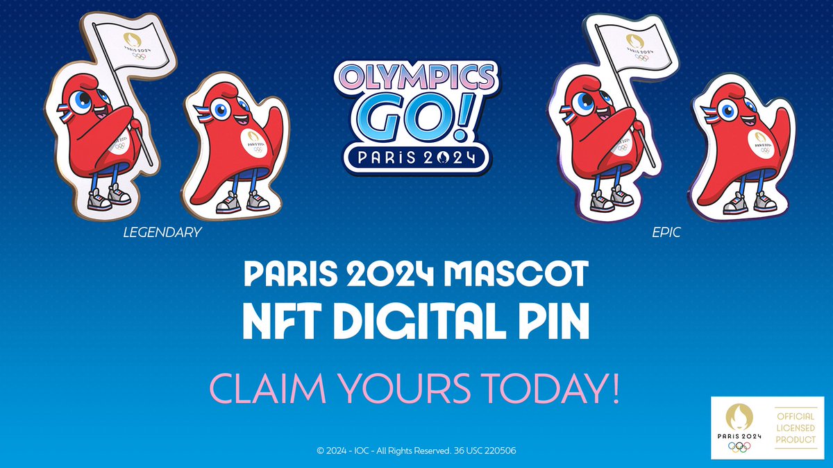 The mascot for the <a href="/Olympics/">The Olympic Games</a> is officially available on-chain! 

It's a Summer sporting extravaganza and Cross The Ages is thrilled to join @nWaygames and <a href="/animocabrands/">Animoca Brands</a> to cheer on competing athletes this summer. Claim your official mascot for #Paris2024 here: