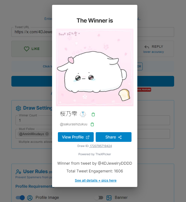 💍杏仁ミル戒指(含戒盒)中獎名單公布✨

恭喜 <a href="/sakurashizukuu/">桜乃雫【白虹組】♡⸝⸝‧₊˚.ᐟ🥼</a> 抽中本次戒指👏
請中獎者於7/15 23:59前私訊 <a href="/4DJewelryDDDD/">4DJewelry | 飾品委託 | CustomAccessories</a> 

《獎品將在正品發貨後一併寄出》