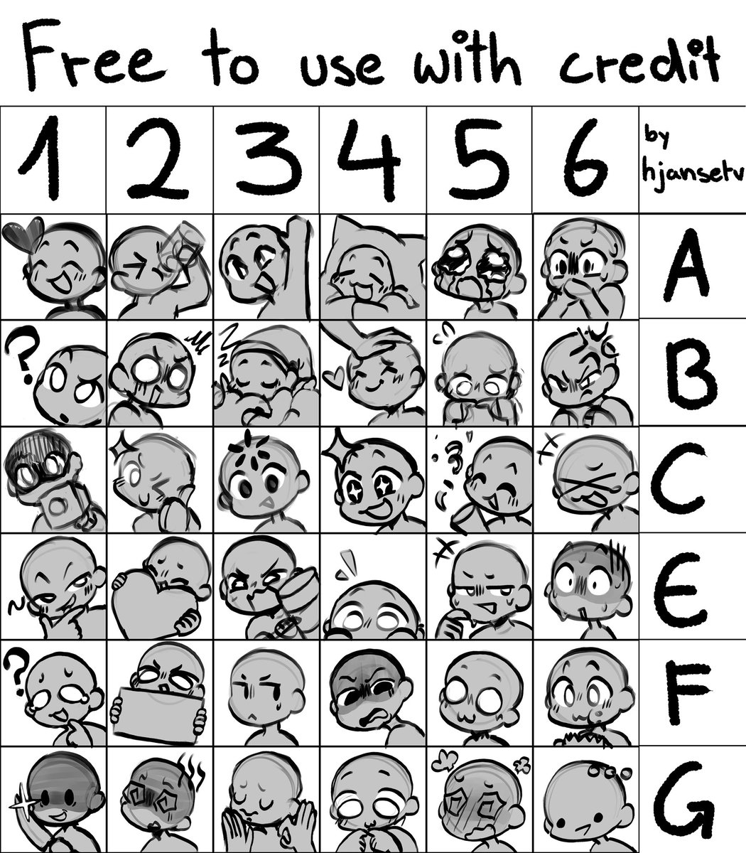HJansetv's tweet photo. New emote base sheet for my commissions! Free to use with credit<3 

#emote #emoteartist #emotebase #art https://t.co/4Z3t8WBOTW