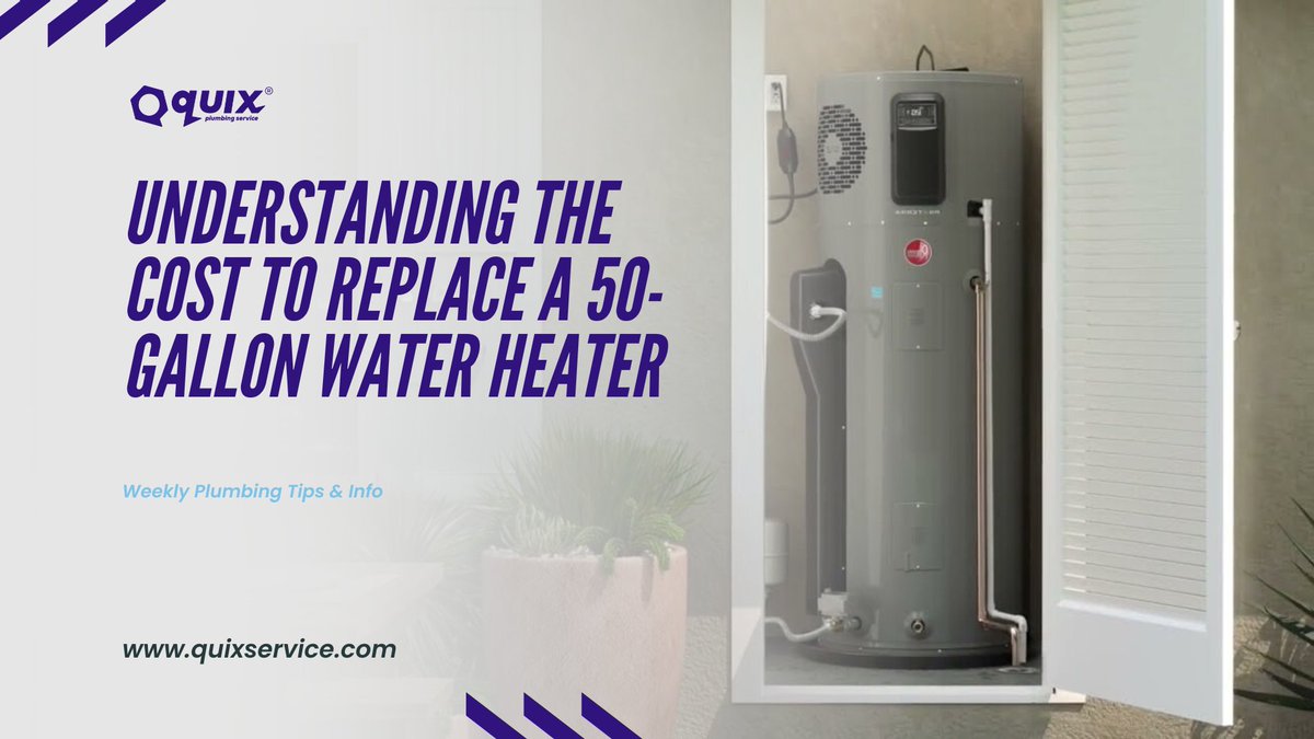 QuixService's tweet photo. Is your 50-gallon water heater on its last legs? 🛠️ Check out our latest blog post to understand the costs involved in replacing it! 💧

Read more here: Understanding the Cost to Replace a 50-Gallon Water Heater

#Plumbing #HomeImprovement #WaterHeater #QuixService https://t.co/OJqBMzPpnk