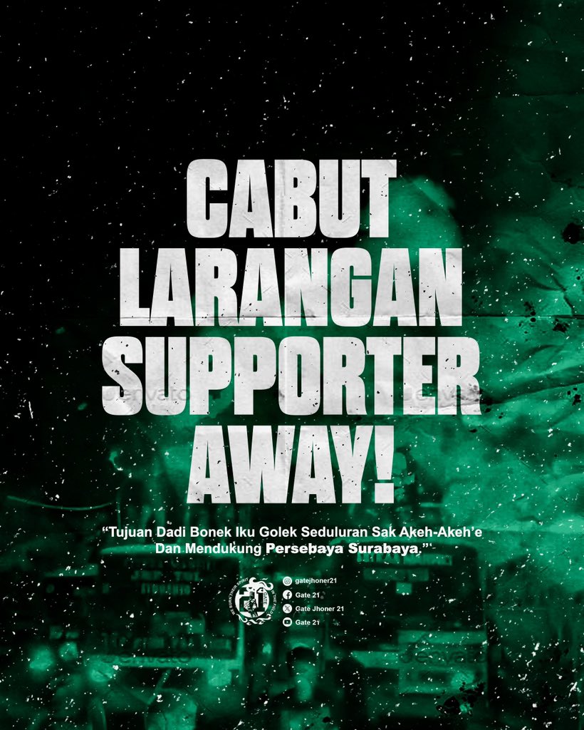 INGAT!!!…. Tujuan menjadi Bonek iku golek seduluran sak akeh-akehe dan mendukung Persebaya Surabaya.. tujuan tersebut bisa terlaksana apabila kita(bonek) keluar kandang mendukung Persebaya di kota lain sekaligus silaturahmi dengan suporter lain daerah.