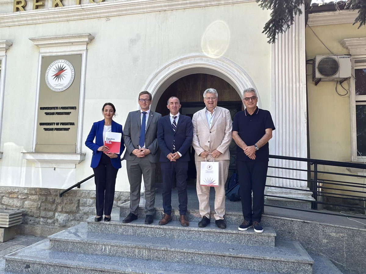 Rektorati's tweet photo. 🌟 Today, Rector @qerimq welcomed Dr. Sven Tode and Mr. Christian Böttcher. They discussed UP's projects and future collaborations with German partners. 🤝 For more: https://t.co/B24ERbcB08 #jamUP #UPgrade https://t.co/a207YOvq3V