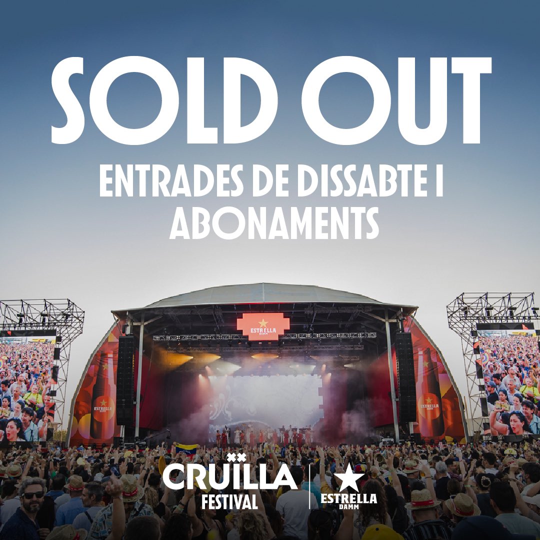 🔥 SOLD OUT de les entrades de dissabte i abonaments 🔥 

Que aixequi la mà qui tingui tantes ganes com nosaltres de viure la bogeria de demà ☝🏼 Us llegim als comentaris i ens trobem al Parc del Fòrum!