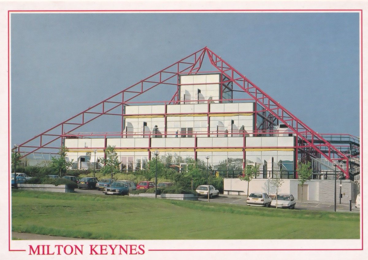 👀All eyes on <a href="/mkcouncil/">Milton Keynes City Council</a> next week, as planners have been advised to refuse permission for the demolition of The Point, Britain's first multiplex cinema (1985).
The Great Pyramid of Milton Keynes is on C20's Risk List, and should be incorporated into any new scheme for the site.
