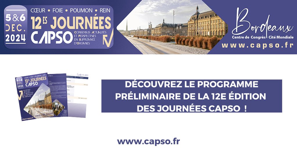 JournéesCAPSO (@journeescapso) on Twitter photo 📢🆕Découvrez dès à présent le programme préliminaire des 12e Journées CAPSO !
➡ Rendez-vous sur capso.fr/programme/ pour découvrir l'ensemble des sessions de l'édition de cette année 📢🆕Découvrez dès à présent le programme préliminaire des 12e Journées CAPSO !
➡ Rendez-vous sur capso.fr/programme/ pour découvrir l'ensemble des sessions de l'édition de cette année