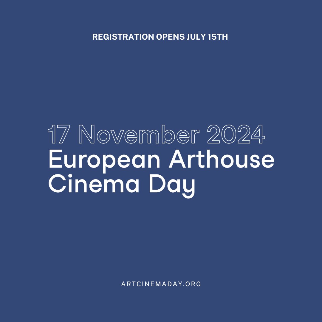 Registration opens July 15th: The European Arthouse Cinema Day returns on 17 November 2024. Since 2016 more than 700 cinemas in over 40 countries have participated in the event with special screenings, guests, debates and exhibitions! 📽️
