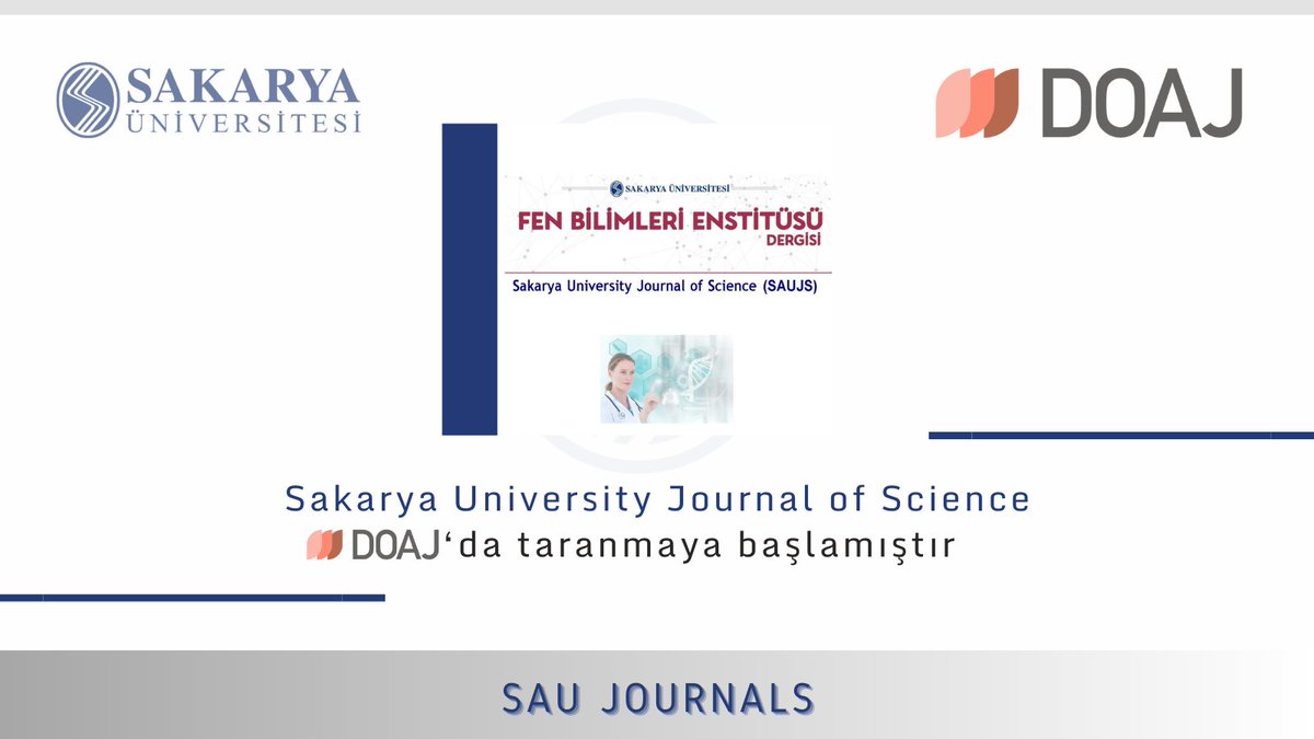 Sakarya University Journal of Science DOAJ indeksinde taranmaya başlamıştır.
Değerli editörümüz Ömer Tamer ve ekibine teşekkür ederiz. Bu katılım, dergimizin görünürlüğünü ve etkisini artırarak, dünya çapındaki araştırmacılara fayda sağlayacaktır. #DOAJ
<a href="/ProfDrHamzaAl/">Hamza AL</a> 
<a href="/makyigit/">Mahmut AKYİĞİT</a>
