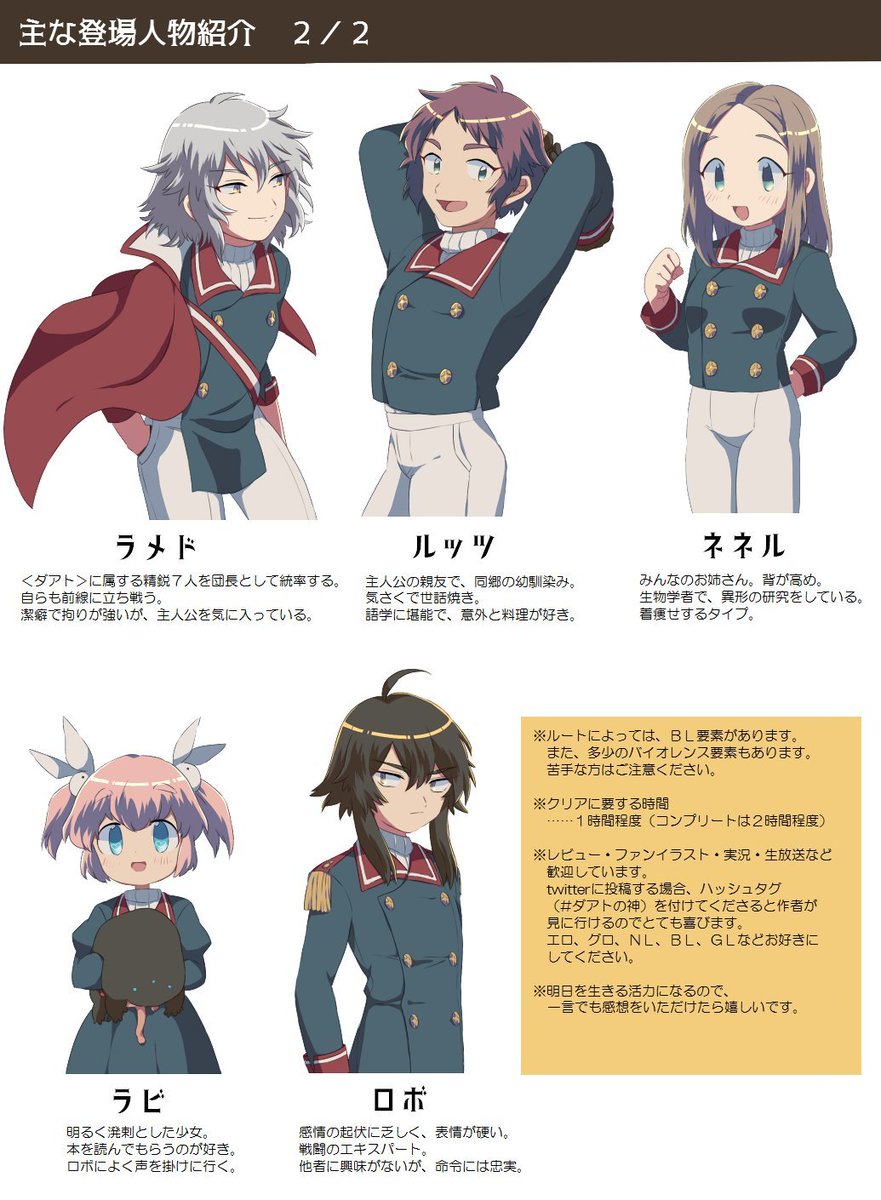 ixtab_125's tweet photo. ちょっぴりＳＦミステリなフリーゲーム『ダアトの神』
https://t.co/sHSH6Cd5dT

すこしだけ、未来のおはなし。
地上に空いた１１の孔。そこから這い出す正体不明の化物『いにしえのもの』。
討伐部隊基地の一つ＜ダアト＞で起こるある事件のはじまりと、世界のおわり。
#ダアトの神
#スーパーゲ制デー https://t.co/gqOtxHpxY9