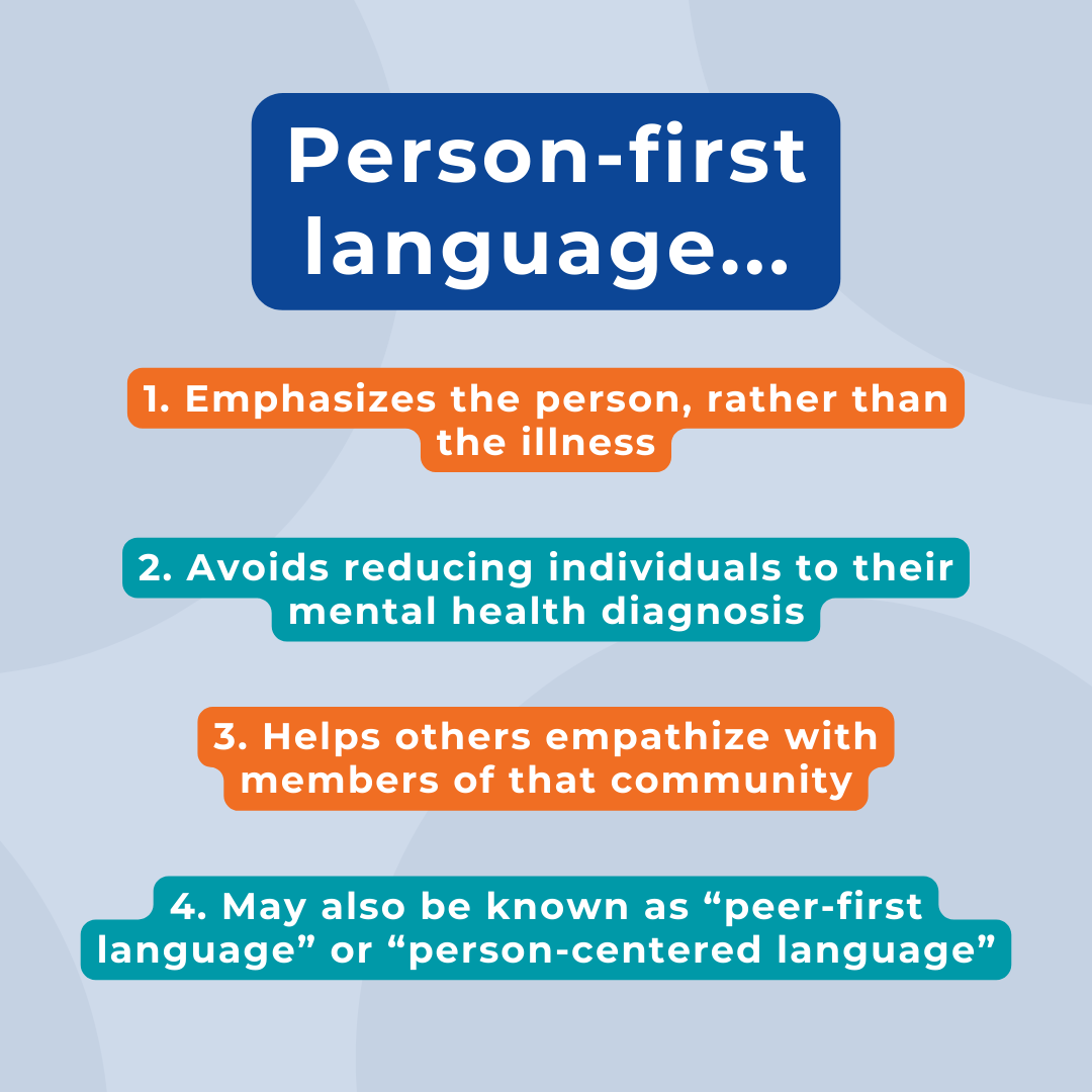 NAMINYCMetro's tweet image. Labels and adjectives can be alienating and harmful. It is important we support the lived experiences of our peers by using #PersonFirstLanguage instead.