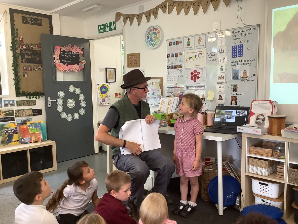 BPooleStAnnes's tweet photo. The Busy Bees shared their travel brochures with Eddie the Explorer. He was very impressed by their knowledge of Iceland, Spain, Kenya and Australia. Eddie now knows what he needs to pack and the highlights to see in each country. @StAnnes_EHS @HTelfordStAnnes https://t.co/kYPwWD4Mcd