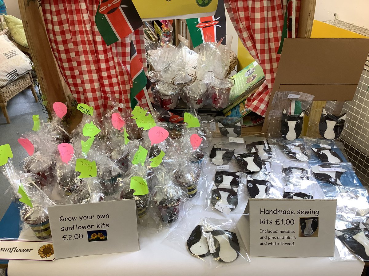 BPooleStAnnes's tweet photo. What a lovely afternoon we have had in Busy Bees! We have enjoyed selling our cakes, sewing kits and sunflower growing gifts.  We made a profit of £62.50.  We are going to buy some foam building bricks for our classroom.  Thank you for coming. @StAnnes_EHS @HTelfordStAnnes https://t.co/4fEPJuEsM6