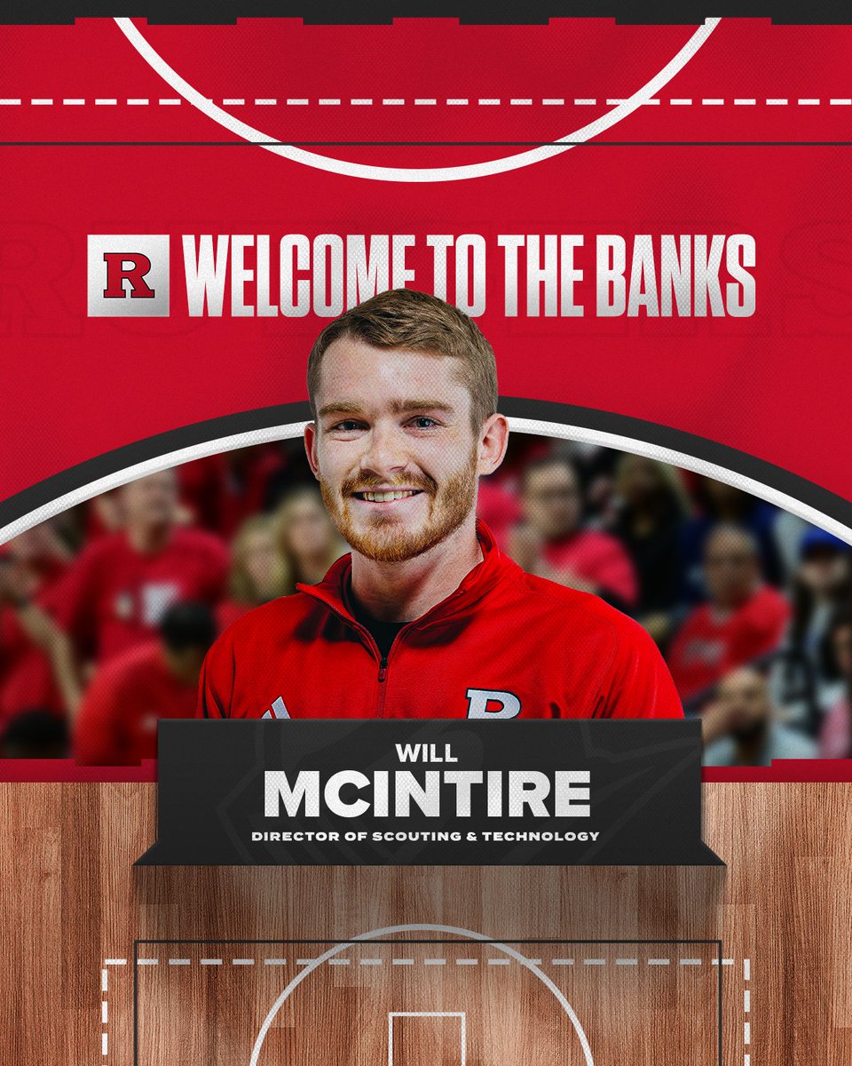 𝗪𝗘𝗟𝗖𝗢𝗠𝗘 𝗧𝗢 𝗧𝗛𝗘 𝗕𝗔𝗡𝗞𝗦 ‼️

Excited to have Will McIntire join the staff as the Director of Scouting &amp; Technology 📽️💻

📰: go.rutgers.edu/eogvutuk

#GoRU | #RUWBB