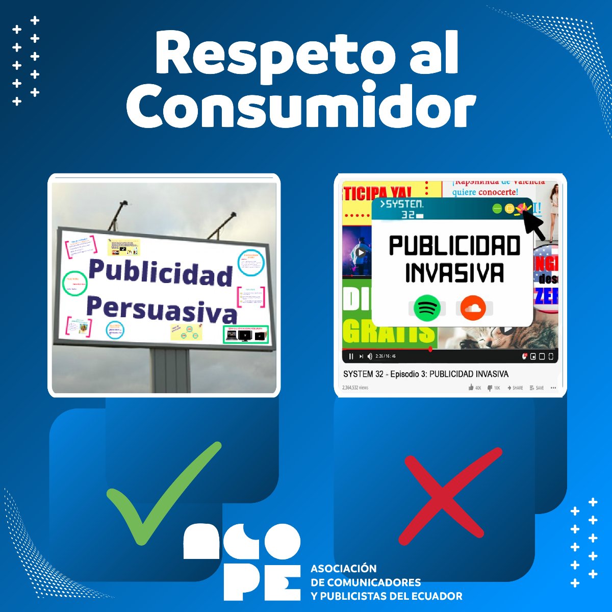 acopeecuador's tweet photo. En el mundo de la publicidad, la línea entre lo persuasivo y lo invasivo puede ser delgada. En ACOPE, promovemos una publicidad que respete y valore al consumidor. Porque al final del día, queremos crear campañas que la gente ame, no que las tolere
#PublicidadConConciencia #ACOPE https://t.co/gUyjMRpSAs