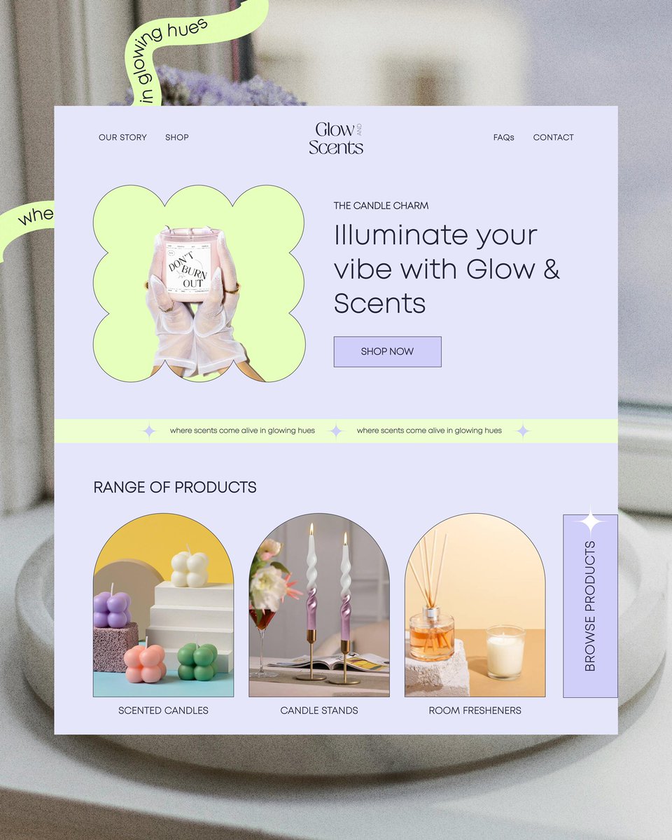 chefinux's tweet photo. Glow &amp; Scents Landing Page ✨ https://t.co/pEVAd3GJGj