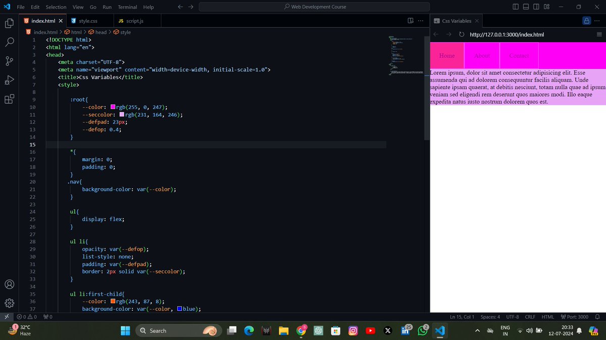 Sourabh_yadv's tweet image. Hey coders! 🖥️
Day 12 of #LearningWebDev was all about CSS variables. I learned how to define and use CSS variables (also known as custom properties) to make my stylesheets more maintainable and scalable. By using variables for colors, fonts, and other design elements.
#Coding