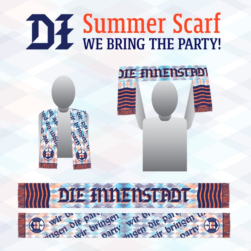This summer - We Bring The Party! 🔶🔷 Pre-order your official DI Summer Scarf and come dance with us in the Bailey!
dieinnenstadt.com/products/die-i…

#supporterculture #dieinnenstadt #allforcincy