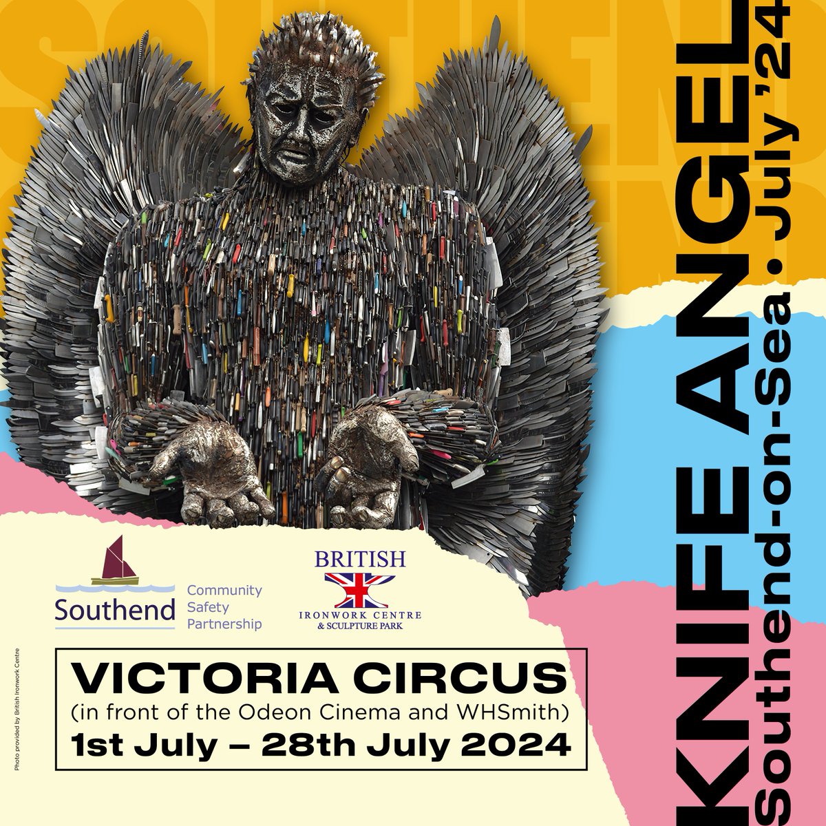 Don’t miss seeing the thought-provoking #KnifeAngelSouthend, here until Sun 28th July. The powerful sculpture by <a href="/AlfieBradleyart/">Alfie Bradley</a> has been created to raise awareness of knife crime and the need to take action.
Find out more about the Knife Angel at: southendcsp.org.uk/knife-angel/