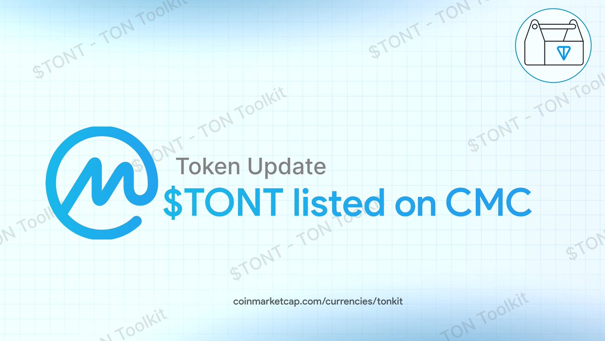 tontoolkit's tweet image. 🙌 The $TONT Project is now listed on @CoinMarketCap!

Many thanks to our friends at CMC for listing us extremely quickly and making sure everything is right. You can find our correct socials and market statistics at coinmarketcap.com/currencies/ton…

Thanks also to our amazingly active…