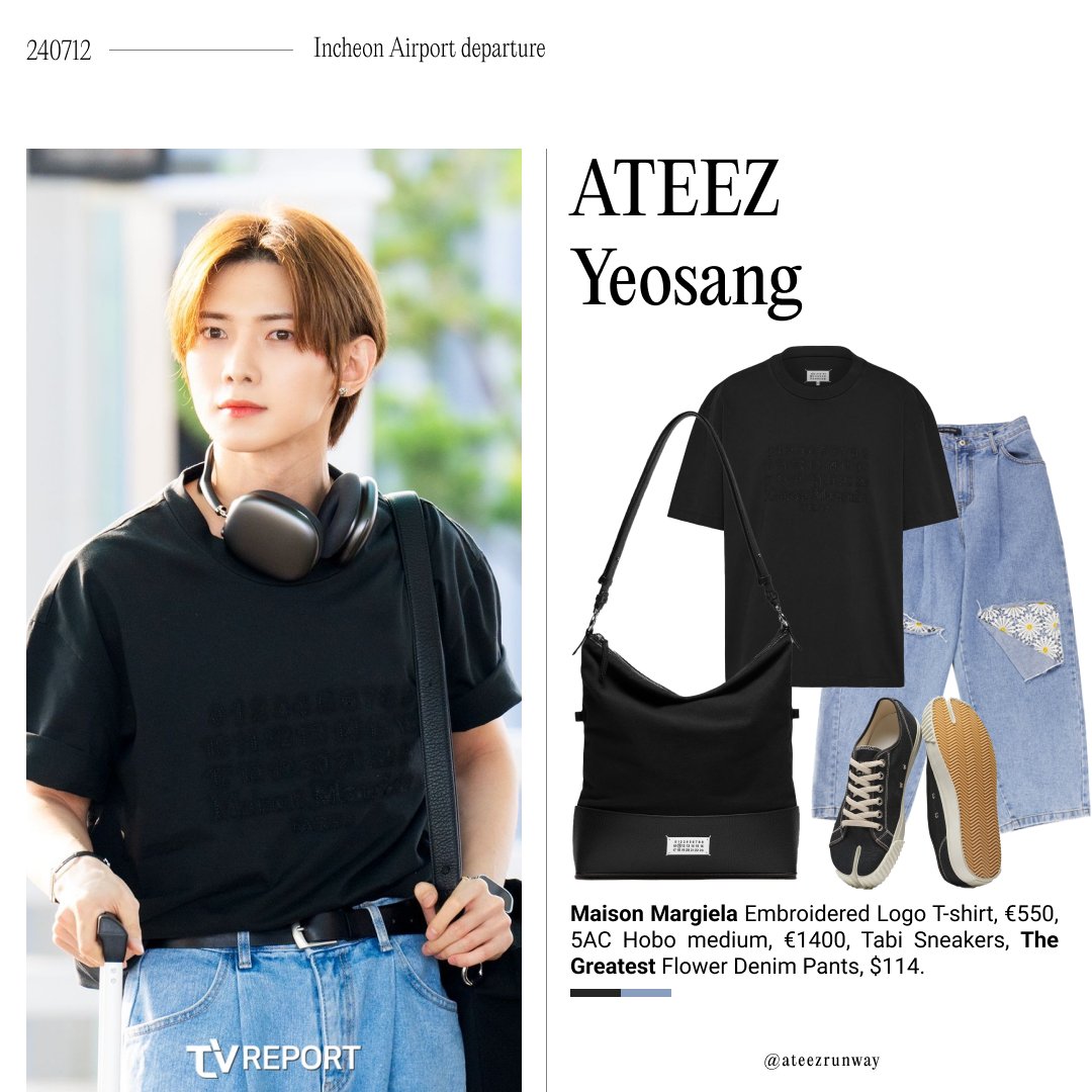 ateezrunway's tweet photo. 240712 @ATEEZOfficial Yeosang at Incheon Airport, departing to Seattle, US.

#Yeosang wears @Margiela and THE GREATEST.

#ATEEZ #에이티즈 #Yeosang #여상 #KangYeosang #YeosangFashion #YeosangStyle #YeosangCloset #YeosangOutfit #ATEEZFashion #ATEEZStyle #maisonmargiela #thegreatest https://t.co/OpuC4MFgdC
