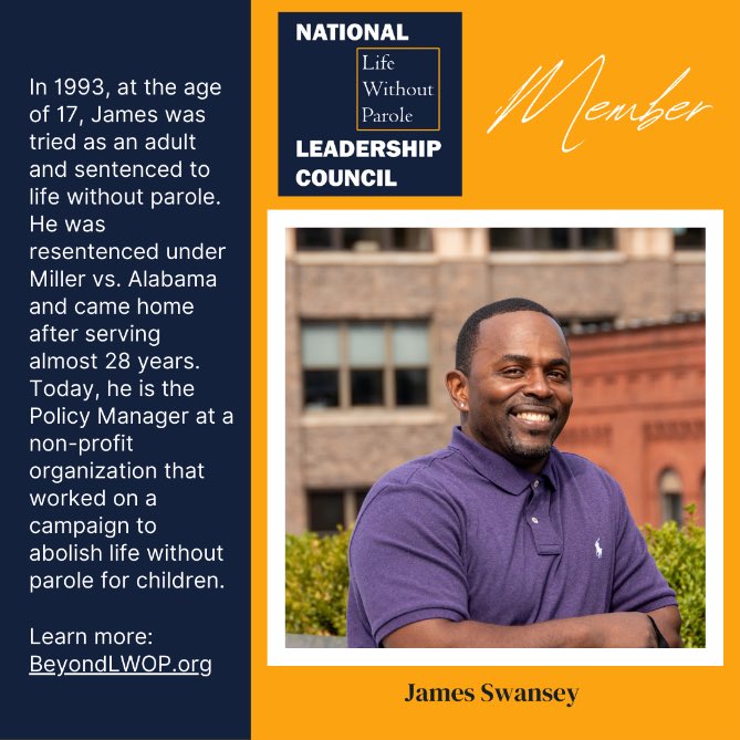 Meet James Swansey, one of our passionate NLC members at BeyondLWOP.org. He is dedicated to ending life without parole and creating second chances. Learn more about his story! #BeyondLWOP #SecondChancesStrongerCommunities <a href="/james_swansey/">James Swansey</a>