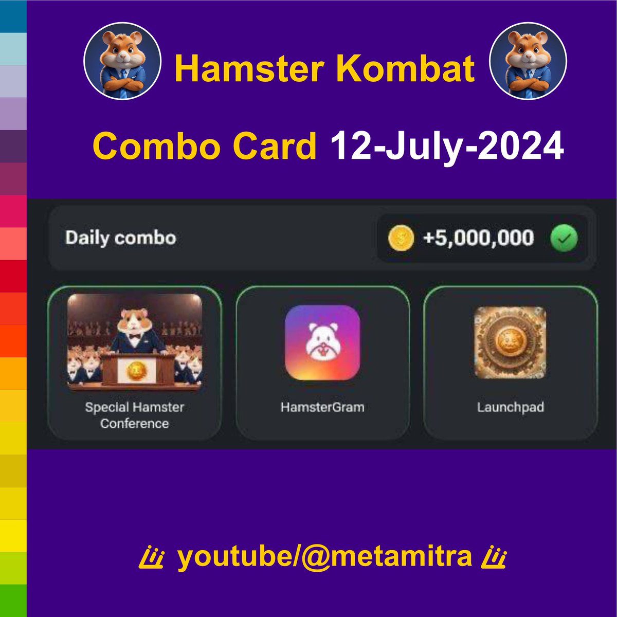 Ketan_Patell's tweet photo. Hamster Kombat combo card 12-July.
#hamsterkombat #hamster #hamstercombo #hamstercombocard #hamsterkombatcombocard #hamsterkombatcombocards #hamsterkombatcombocardtoday #dailycipher #dailyciphercode #freeairdrop #freeairdrops #metamitra https://t.co/QkqmzXZ7lR