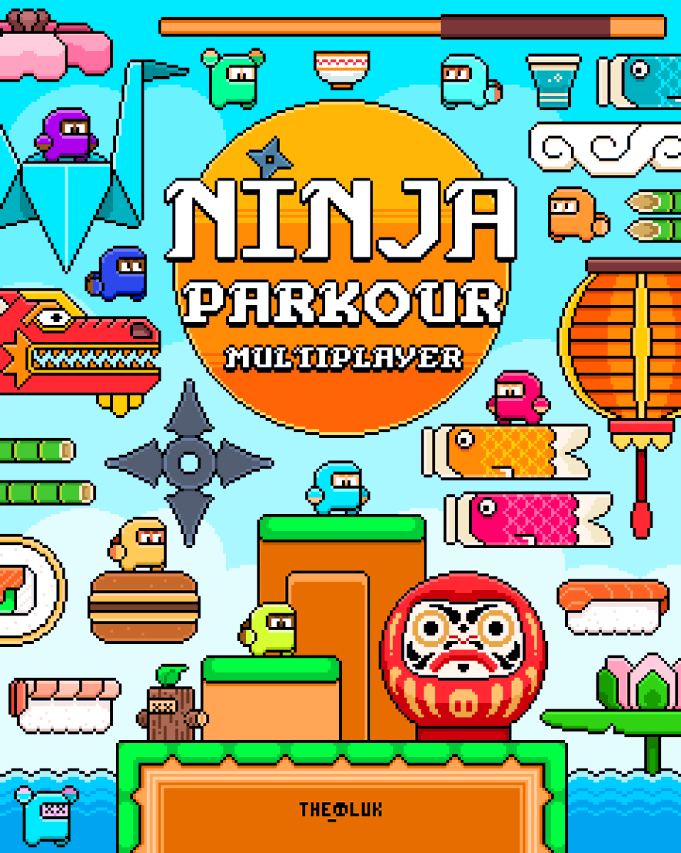 the_oluk's tweet photo. I'm super excited to share my new creative project: Ninja Parkour Multiplayer!
As a Pixel Artist, I designed all the visual details of the game. The animations are by @edofaravelli and the development was done by my friends @wearedinobros 🦖
[link in first comment] 

#NinjaParkourMultiplayer #PixelArt #Videogames #Ninja