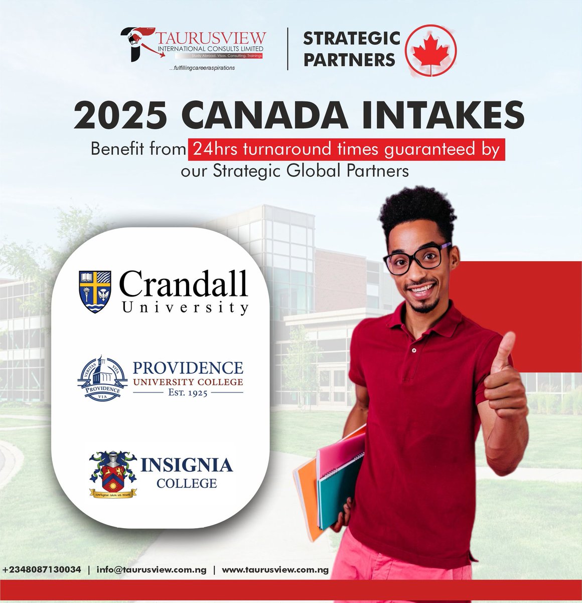 TaurusviewEdu's tweet photo. We are excited to announce our New Institution partnerships.

Explore Canada  with us through education in 2025. https://t.co/tAvmfuXZJO