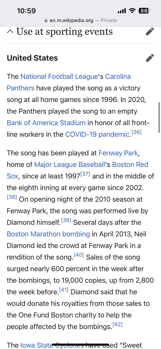 JudWilson77's tweet photo. Just a friendly reminder the @Panthers started playing Sweet Caroline for wins in 1996 …. It’s a Carolina song https://t.co/oiRBc9rLOa