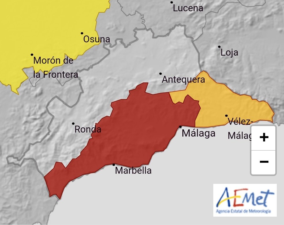 ElTiempoEnMlag1's tweet photo. ÚLTIMA HORA! 🚨
Se activa el aviso rojo en #Sol y #Guadalhorce por altas temperaturas. 
Se superan ya los 42° en zonas como Estepona y Coín. 
Precaución!! 🌡️🥵⚠️ https://t.co/AN1SLkFTRA