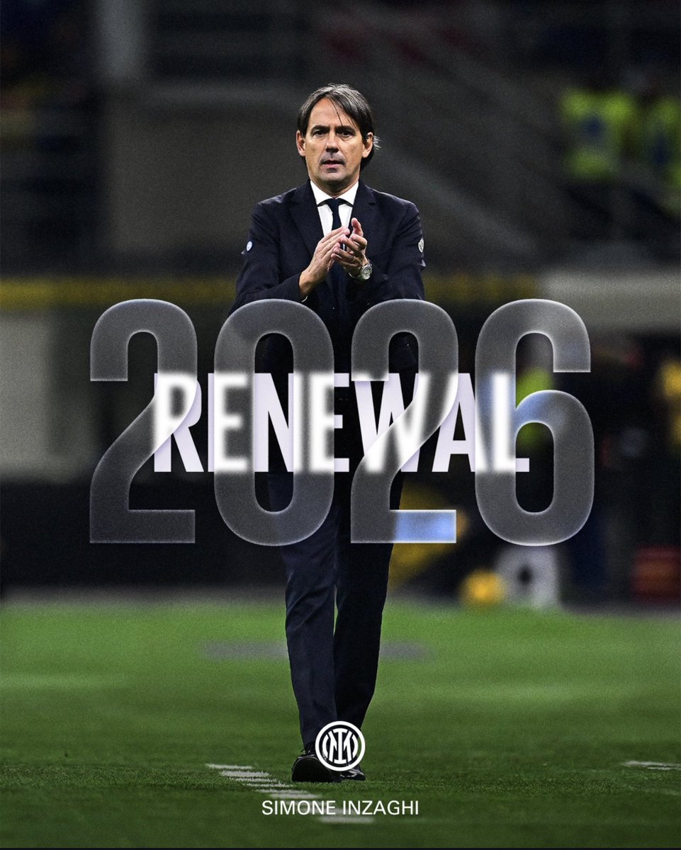 InterClubKSA's tweet photo. 🔹▪️ رسمياً / تم تجديد عقد المِستر سيموني #إنزاغي لغاية ✍🏻2️⃣0️⃣2️⃣6️⃣✅💙🖤

#INTERCLUBKSA
#رابطة_انتر_السعودية_الرسمية https://t.co/p6bJ4Lqope