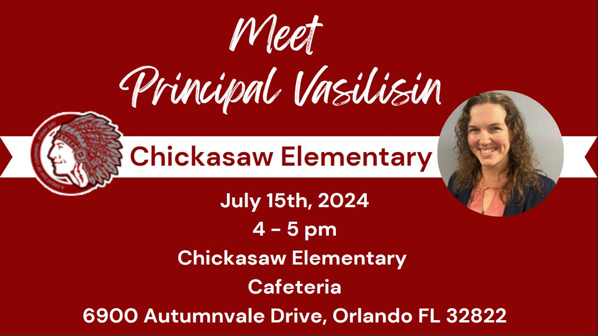 Jessica Vasilisin (@jvasilisin_ocps) on Twitter photo Monday afternoon can't come soon enough! I am so excited to meet the families and community members of <a href="/ChickasawOCPS/">Chickasaw Elementary - OCPS</a> ! Monday afternoon can't come soon enough! I am so excited to meet the families and community members of <a href="/ChickasawOCPS/">Chickasaw Elementary - OCPS</a> !