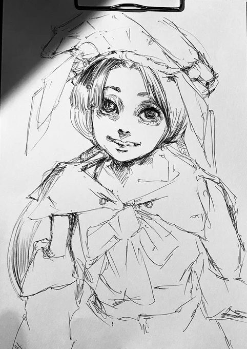 少し描きました。

夜勤の夜食休憩時に。
夜食は食べないので。

#イラスト #illustration #rkgk 