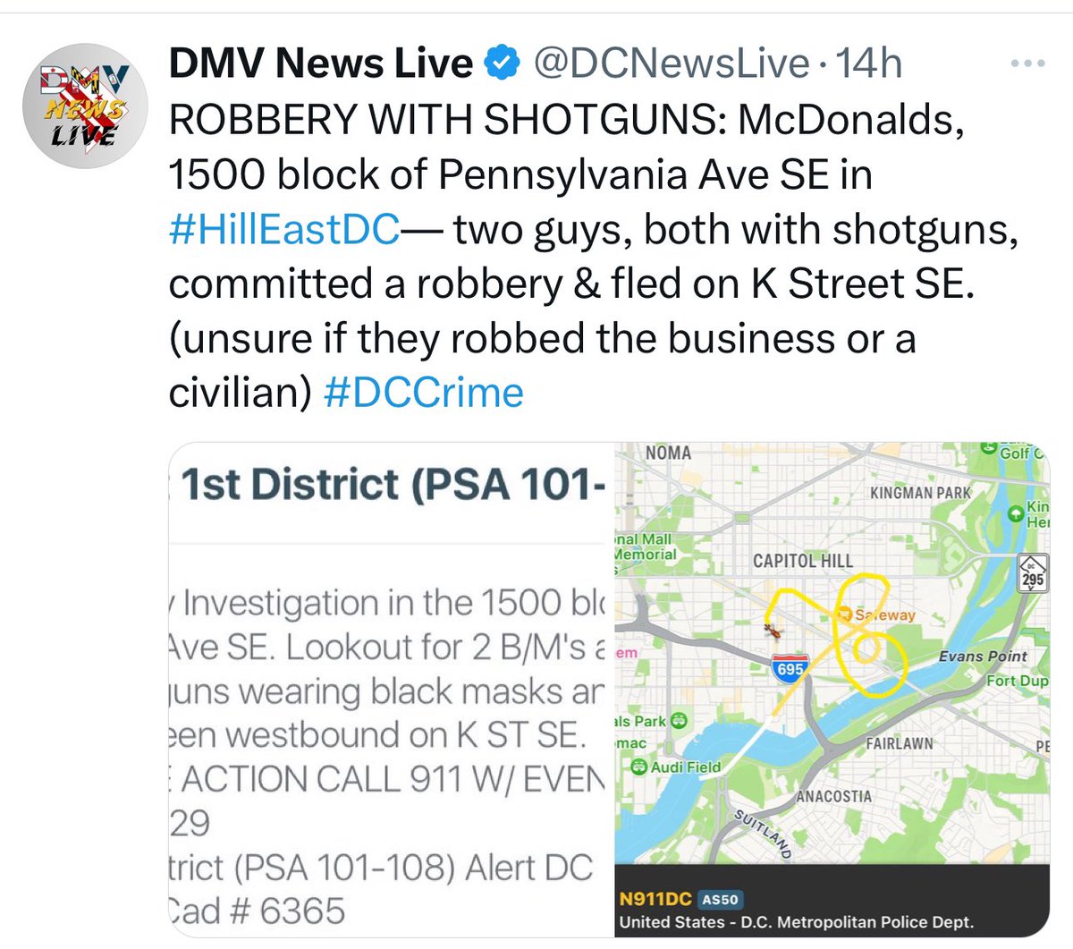 nyc_tourist's tweet photo. DC Travel Warning ⚠️ DC continues to allow lawlessness this time shotguns at the McDonalds (the new McShot). This is fueled by a non-prosecuting DA and lenient laws. Where are the adults? #washingtondc #dccrime @recallallen @saveward1 @potomacfever https://t.co/ITjgkxiBgf