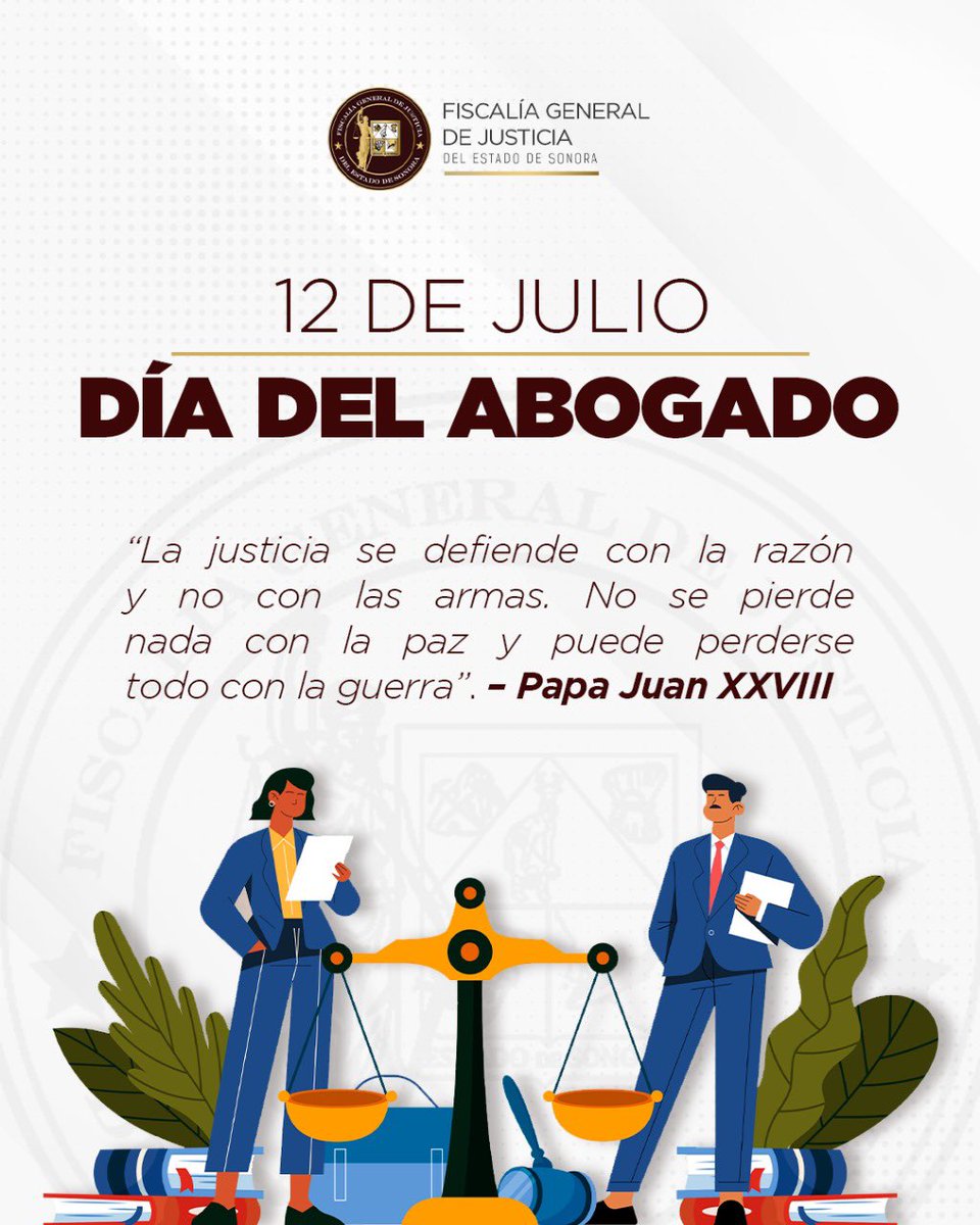 12 de julio, Día del Abogado

El Día del Abogado en México es una fecha de reconocimiento y celebración para estos profesionales, ya que su importancia es indiscutible por ser los defensores de la justicia y los derechos ciudadanos. 

Feliz día a todos los abogados 🙌🏻