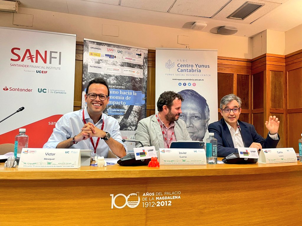 Apostar por la #EconomíaSocial es generar una economía centrada en las personas y el planeta. ♻️🌿

Éste ha sido el mensaje que hoy hemos trasladado en la <a href="/UIMP/">UIMP</a> en #Santander en el III Encuentro sobre economía de impacto organizado por <a href="/Yunuscantabria/">Yunus Centre Cantabria</a> <a href="/unican/">Universidad de Cantabria</a> y <a href="/SANFI_Institute/">SANFI | Santander Financial Institute</a>
