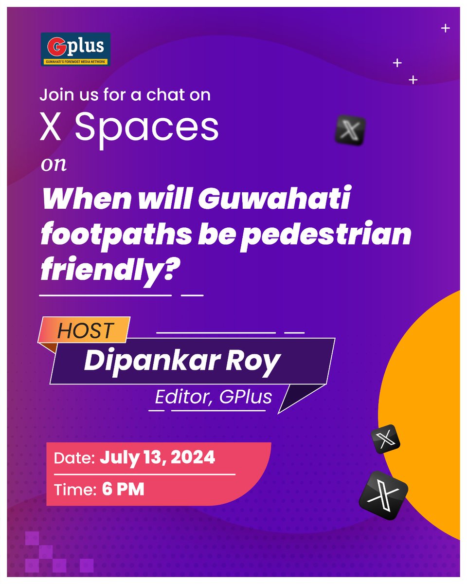 guwahatiplus's tweet image. Let's have a crucial discussion!!!

Join our X Spaces on July 13 at 6 PM. See you there!🙋‍♀️

#footpaths #xspaces #guwahati #Guwahatiplus #GPlus