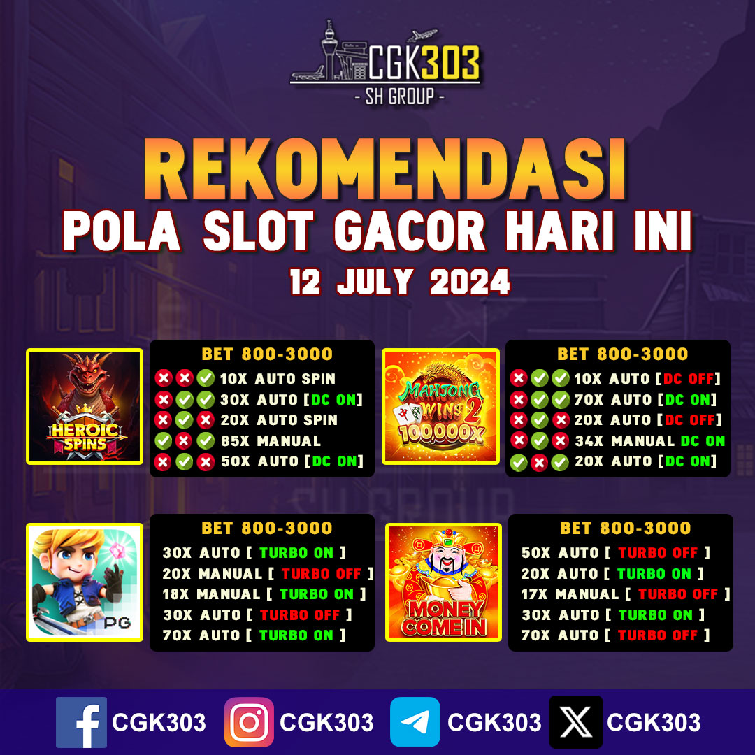 CGK303's tweet photo. Pola Slot Gacor Hari Ini 12 July 2024!
Check Polanya Hanya di CGK303

Bergabung sekarang dan rasakan kemenangan bersama CGK303

Join Now https://t.co/N1aYSfhEJF

#cgk303 #slotgacorhariini #polagacorhariini #polaslotgacorhariini #pragmatic #pgsoft #habanero #bonus100 #bocoranslot https://t.co/YucdJkVhuF