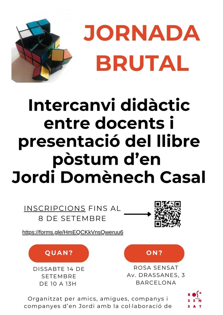 No us perdeu la jornada educativa més brutal de la dècada. 

D'aquí uns anys podreu dir que hi vau ser.