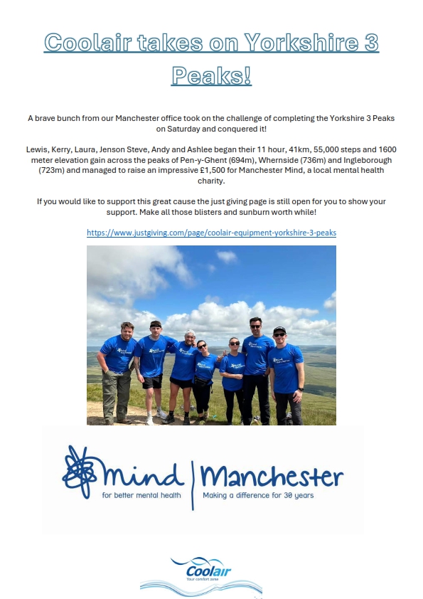 COOLAIR TAKES ON YORKSHIRE 3 PEAKS! 

justgiving.com/page/coolair-e…

#coolair #coolairequipment #aircon #airconditioning #yorkshire3peaks #manchestermind