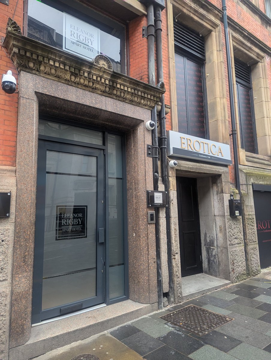 Lee_Isserow's tweet photo. 🎶 Eleanor Rigby, apart-hotel opened next to a gentleman's club.   Both covered in spunk. 🎶 https://t.co/TsRNlT0crf
